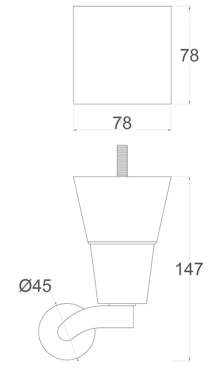 Althea Square Wooden Furniture Legs with Extra Large Castors
