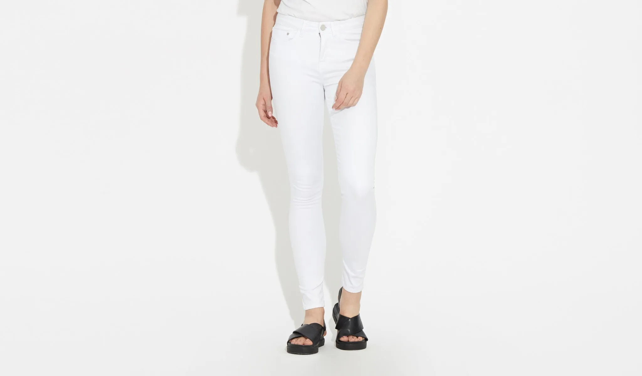 Asa | Mid Rise Skinny - White