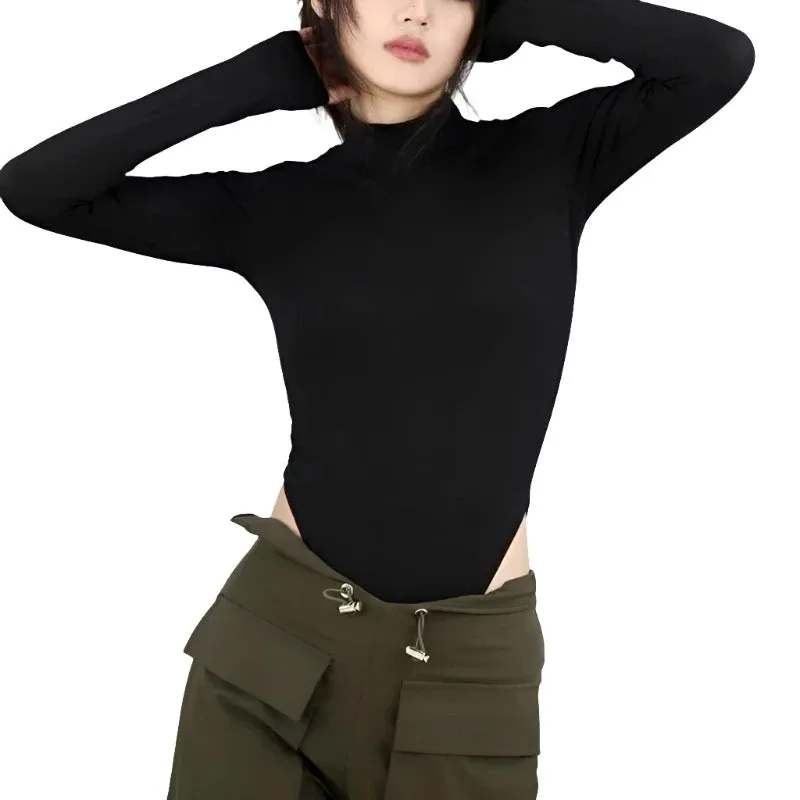 Backless Mesh Letter Bodysuit