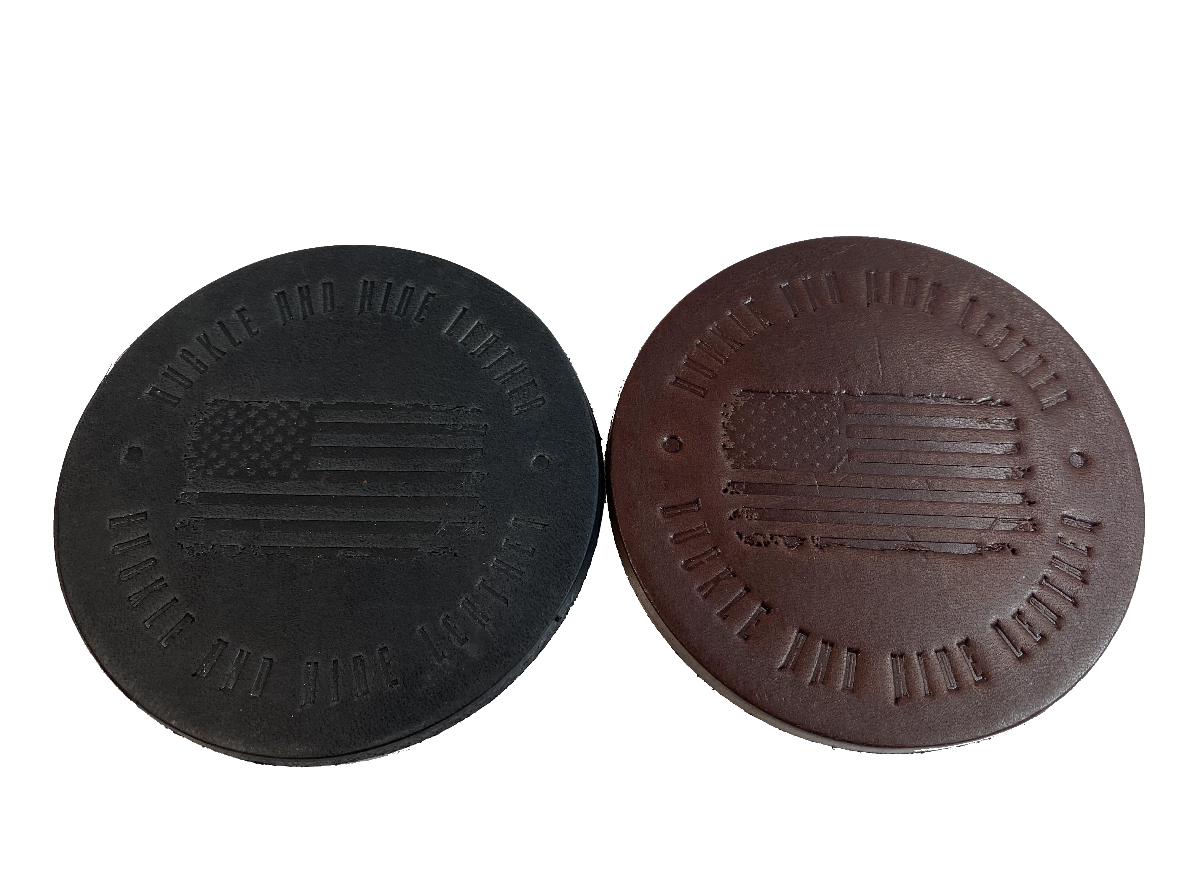 Bridle Leather Tattered Flag Coaster BUY MORE and SAVE!