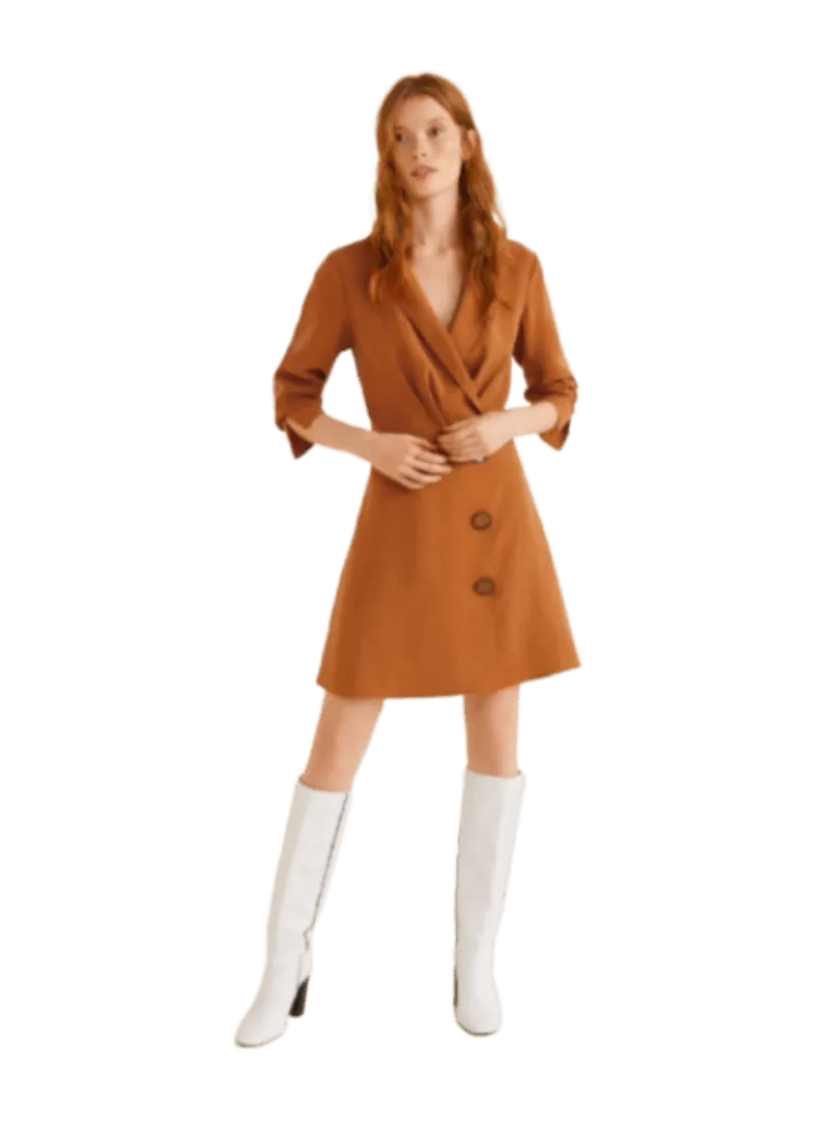 BROWN DRESS WITH BUTTONS