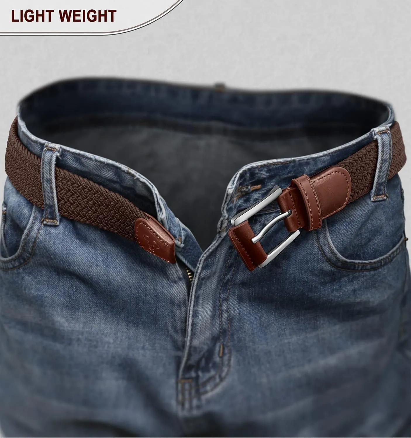 BULLIANT Stretch Belt Men,Mens Gift Woven Braided Web Belt 1 3/8 for Golf Casual Pants Shirts Jeans
