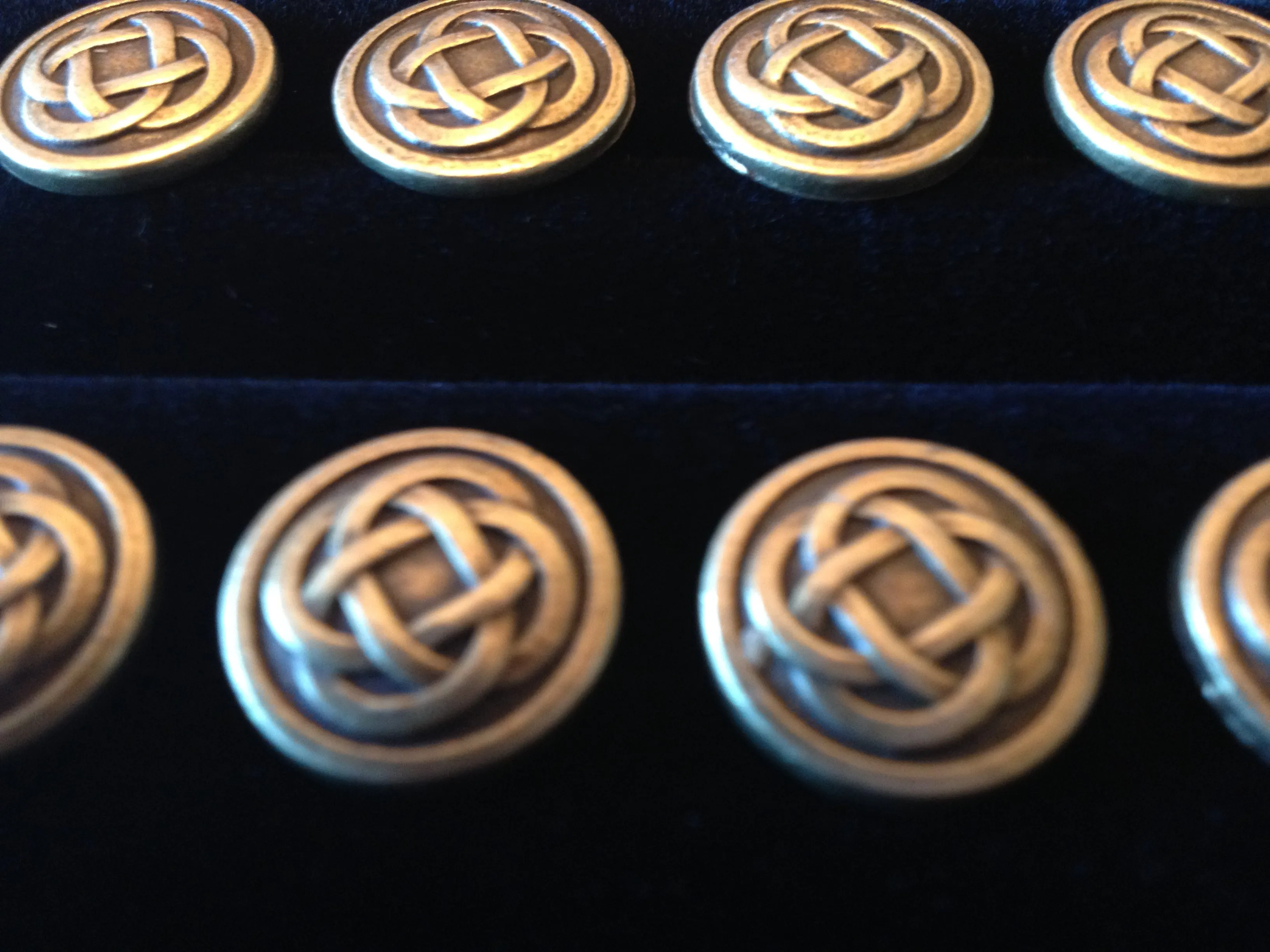Celtic Buttons Bronze Knot Work Set of 10