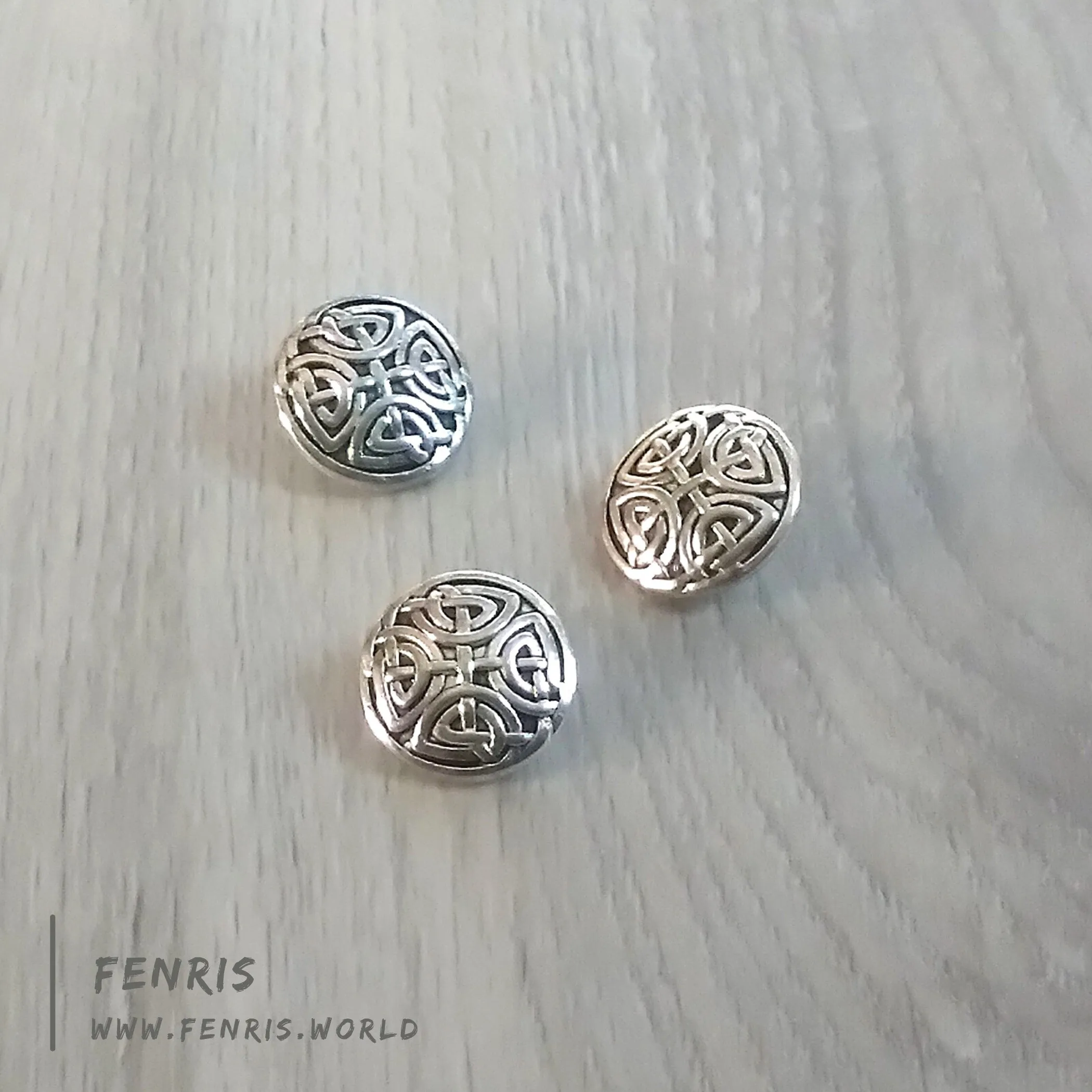 Celtic Buttons Silver Knot Work Set of 8