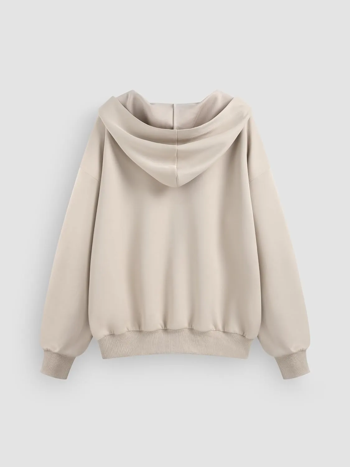 CIDER Jersey Hooded Solid Oversized Sweatshirt