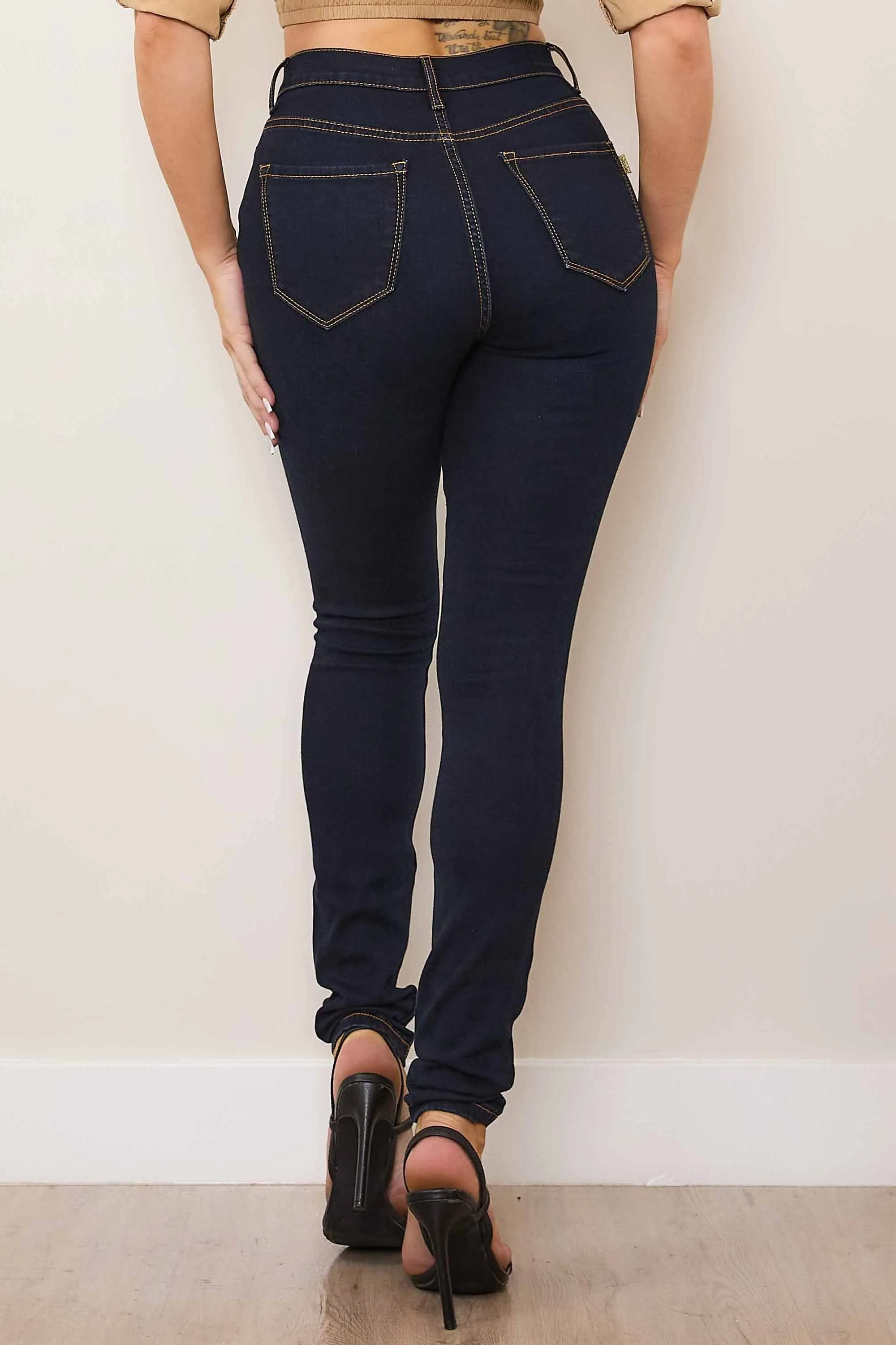 Contrast Stitch Skinny Jeans