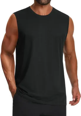Cotrasen Men's Tank Top UPF 50  Cotton Sleeveless Shirt Lightweight Casual Gym Workout Shirts Cooling Muscle Tee Shirt