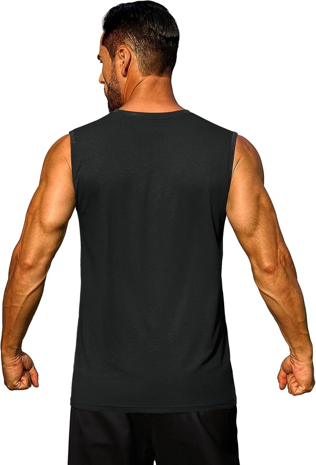 Cotrasen Men's Tank Top UPF 50  Cotton Sleeveless Shirt Lightweight Casual Gym Workout Shirts Cooling Muscle Tee Shirt