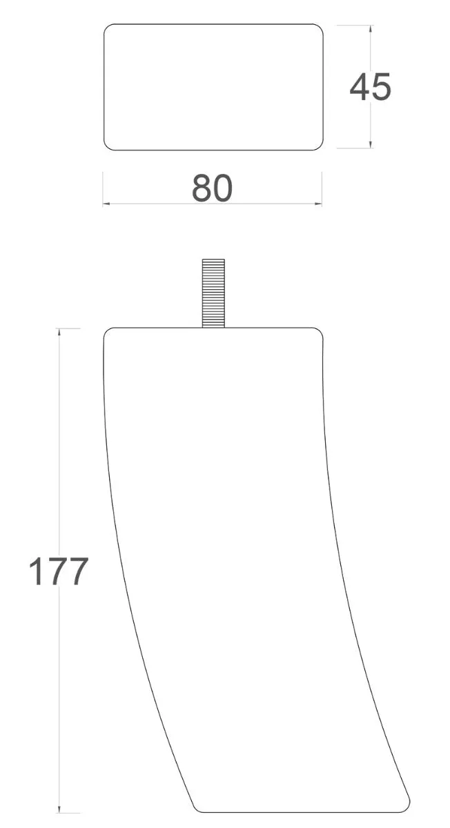 Curved Back Furniture Legs 177mm