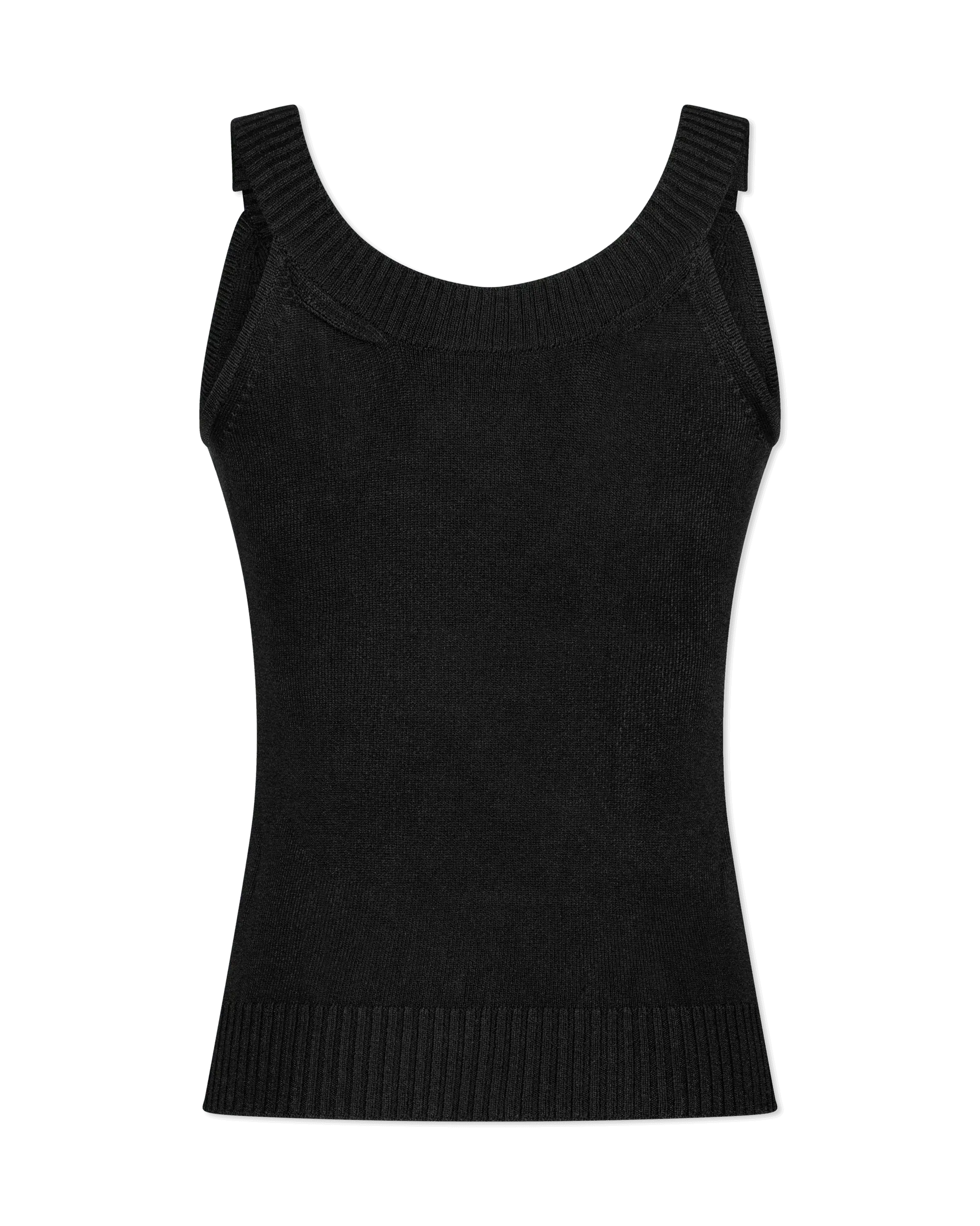 Decorative Button Ribbed Tank-Top