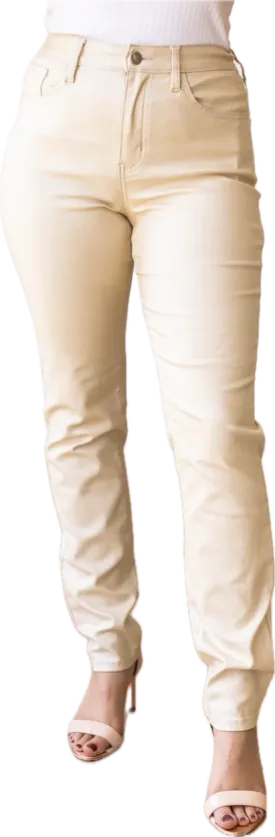 Faux Leather Gold Skinny Jean