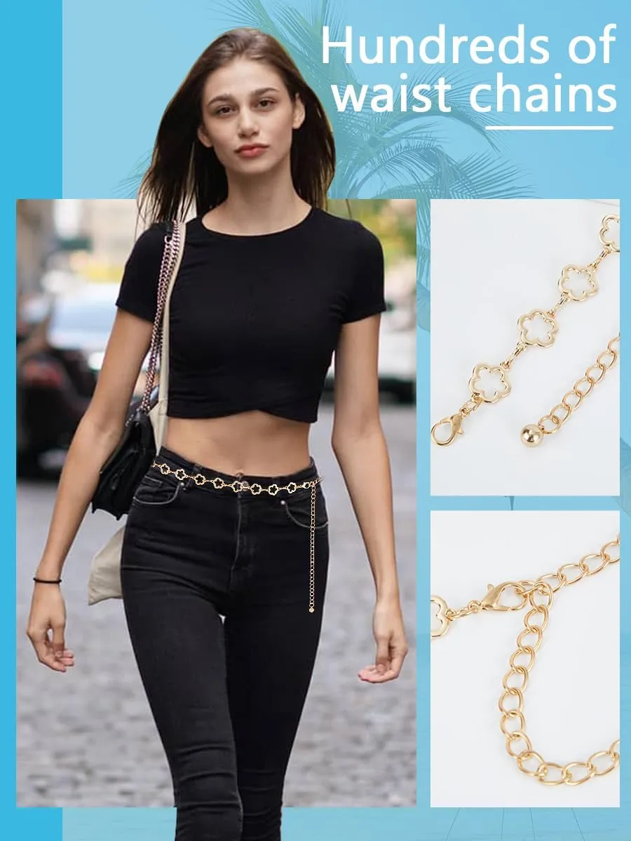 FIORETTO Chain Belt for Women Metal Waist Chain Fashion Multilayer Chain Belts for Dress