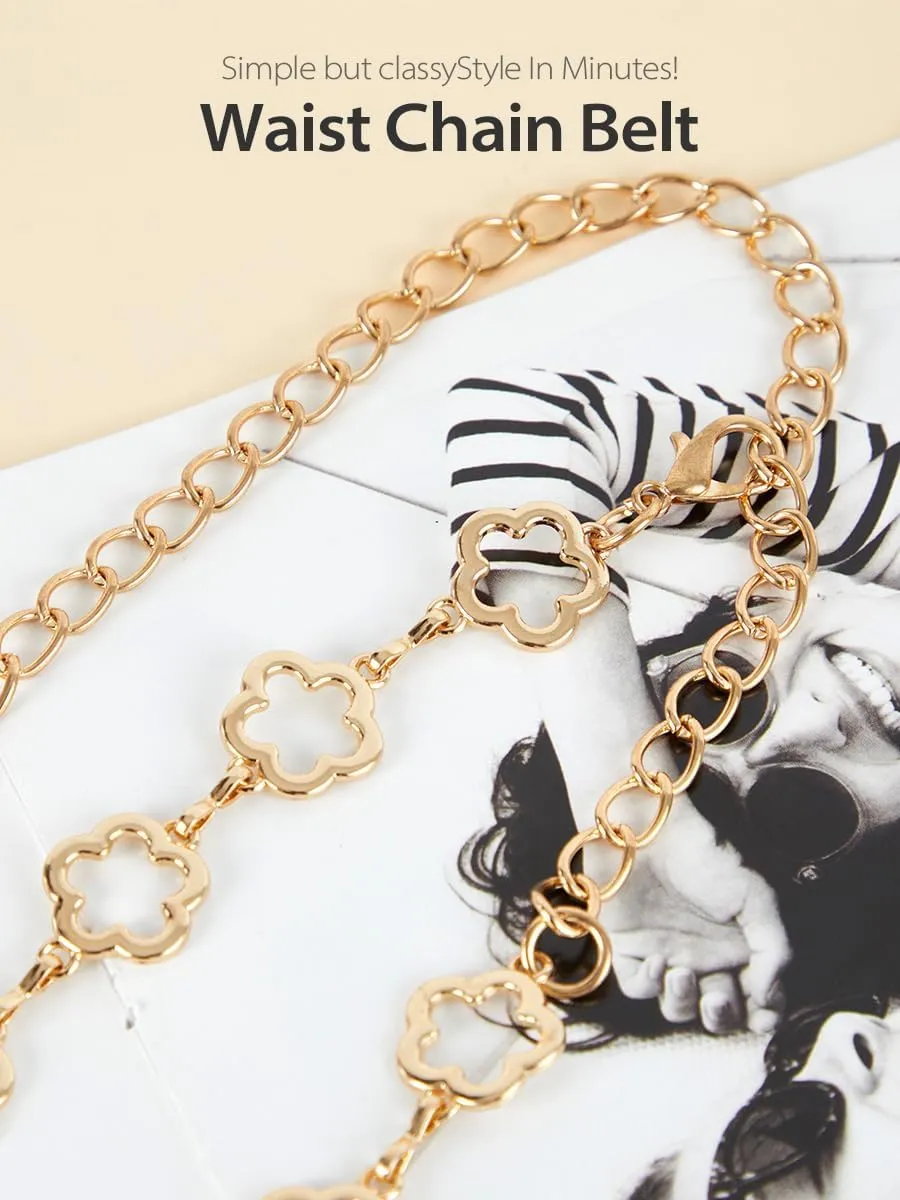 FIORETTO Chain Belt for Women Metal Waist Chain Fashion Multilayer Chain Belts for Dress