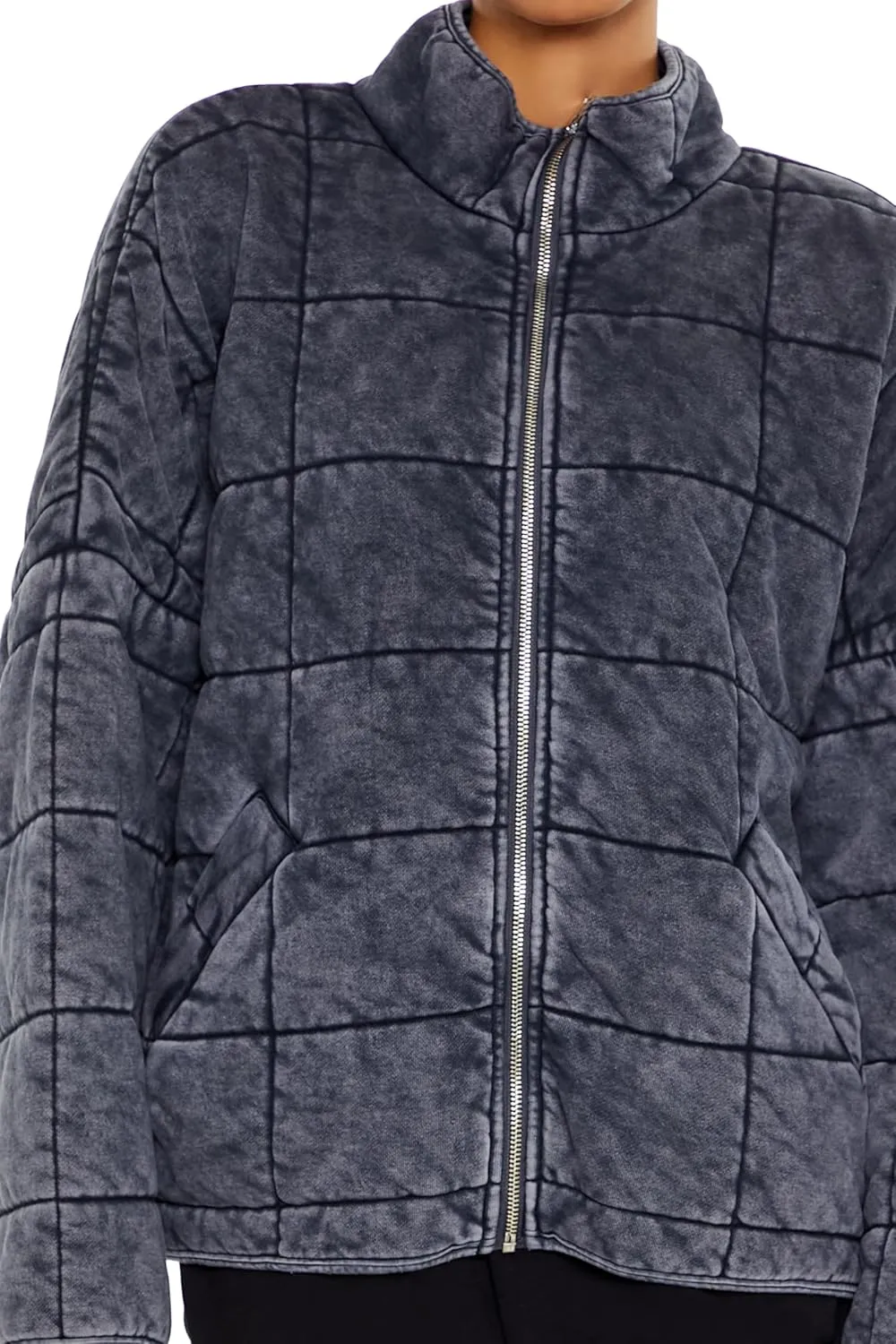 Forever 21 Women's Quilted Zip-up Jacket