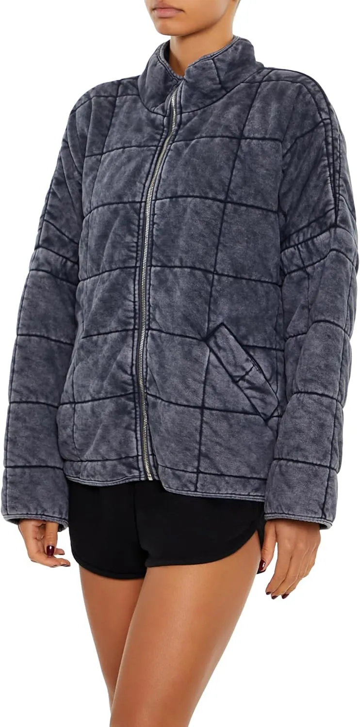 Forever 21 Women's Quilted Zip-up Jacket