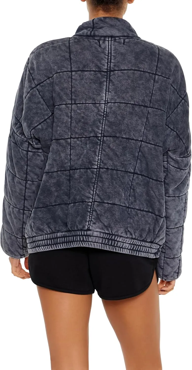 Forever 21 Women's Quilted Zip-up Jacket