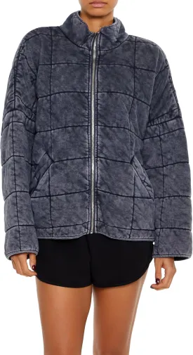 Forever 21 Women's Quilted Zip-up Jacket