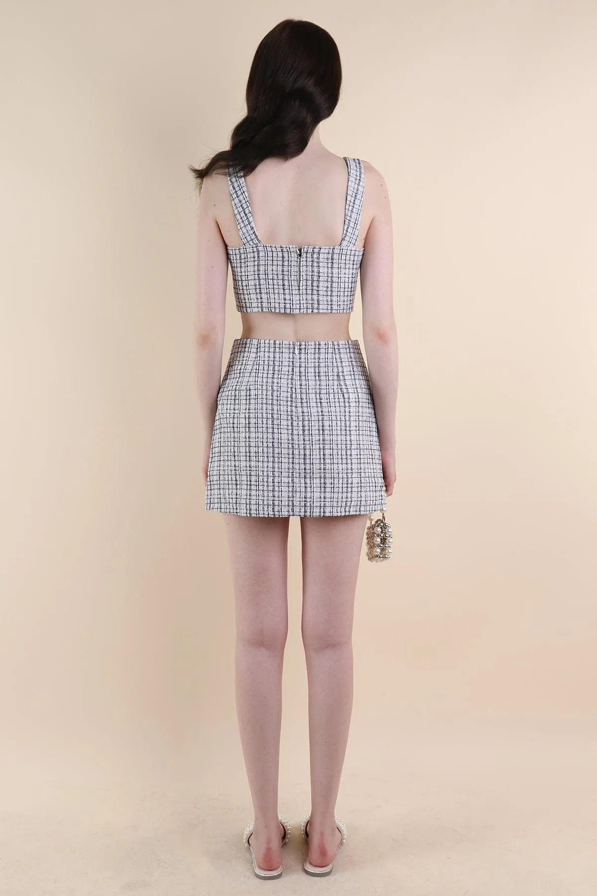 FRANCES TWEED 2-PC SKORTS SET IN BLACK