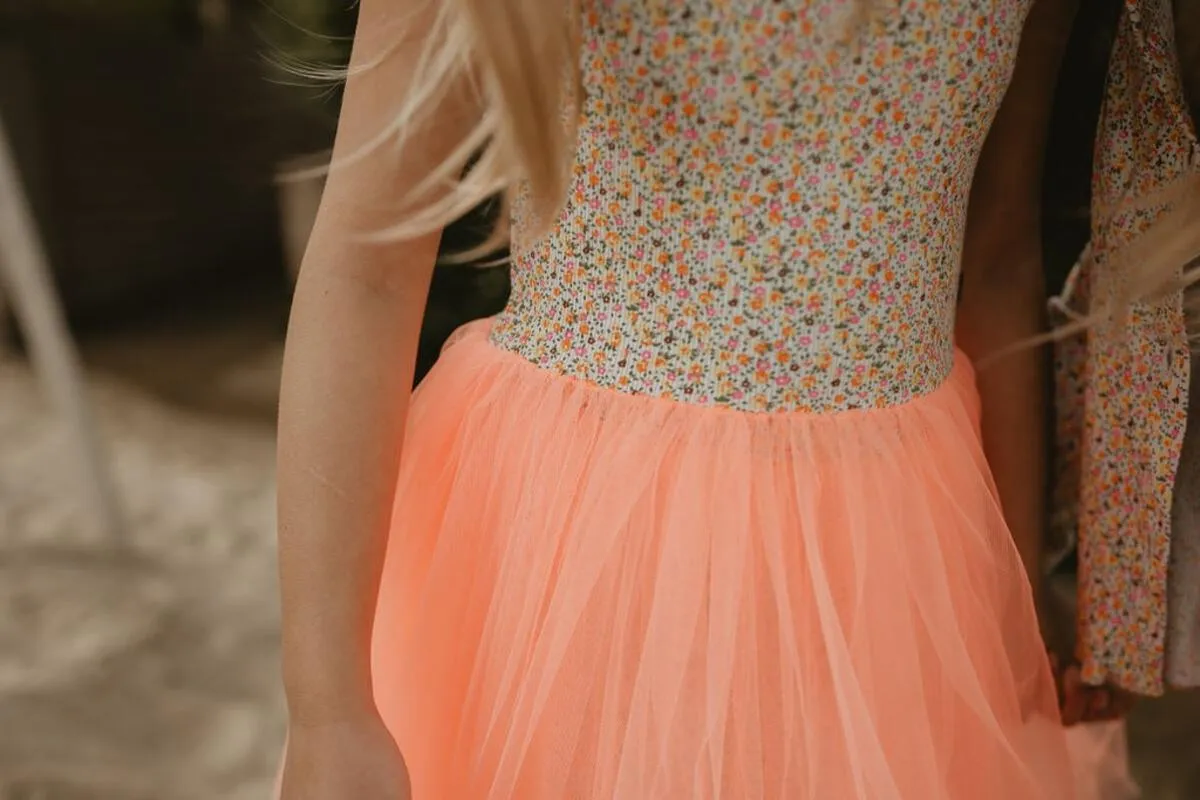 Girls Dress | Vintage Flower Tutu 2 - Neon | Petite Hailey