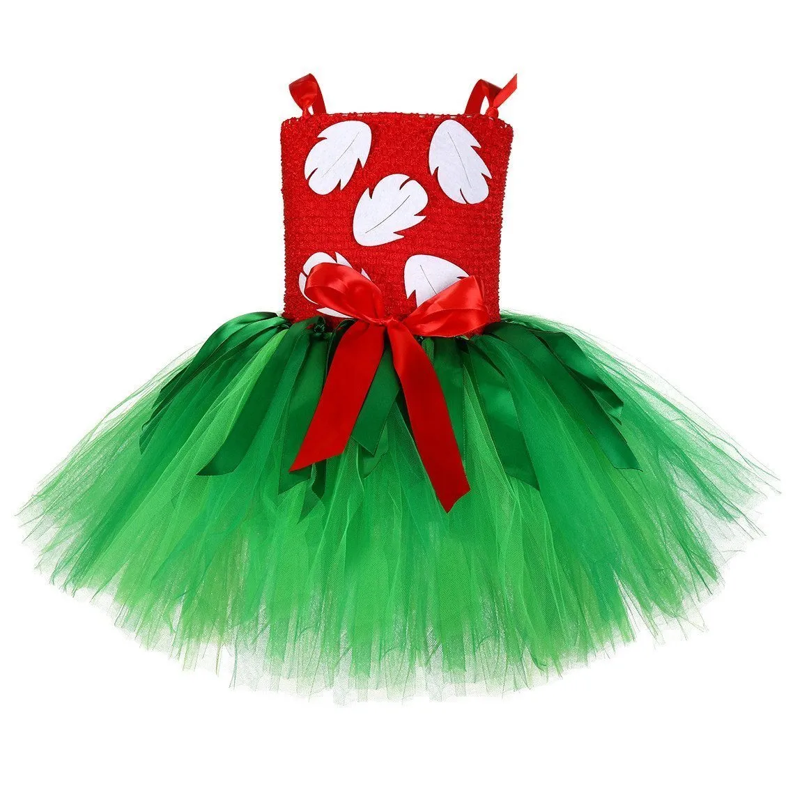 Girls Tutu Dreams Hawaii Lilo Costume with Tropical Fern Leaf Headband