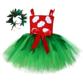 Girls Tutu Dreams Hawaii Lilo Costume with Tropical Fern Leaf Headband
