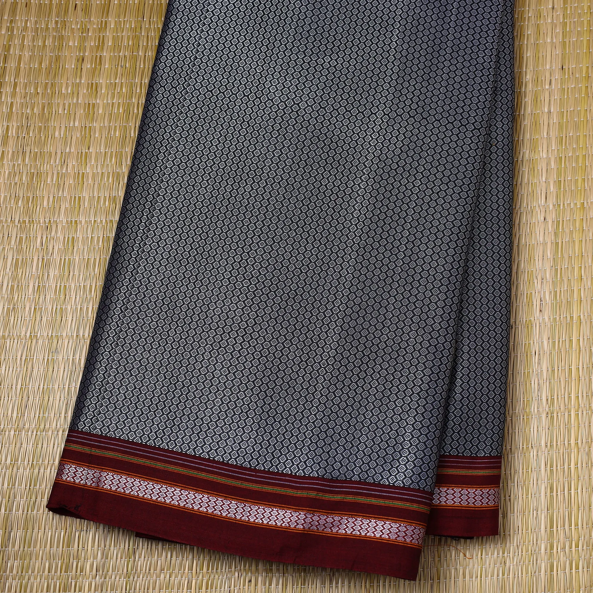 Grey - Traditional Khun Weave Cotton Fabric 36