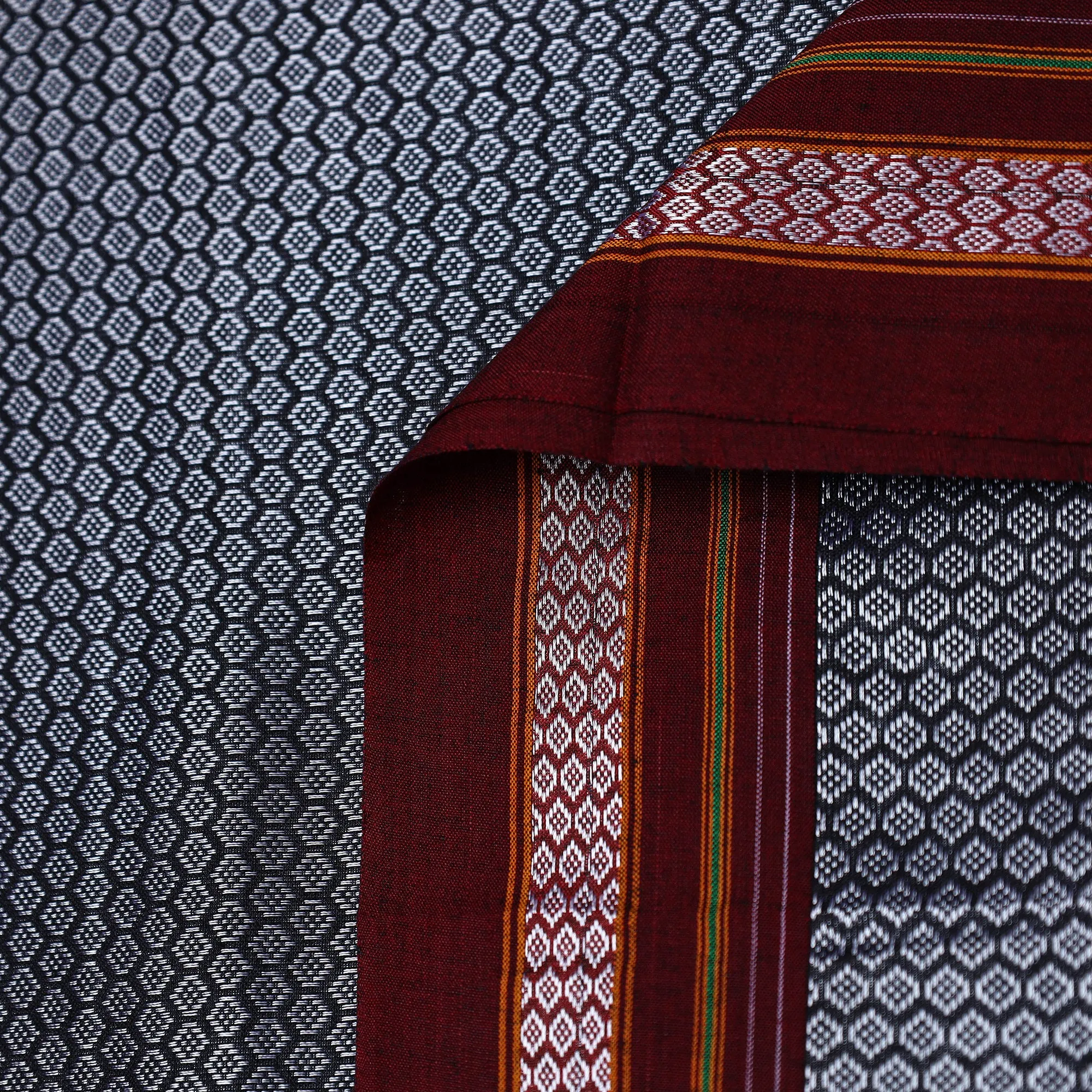 Grey - Traditional Khun Weave Cotton Fabric 36