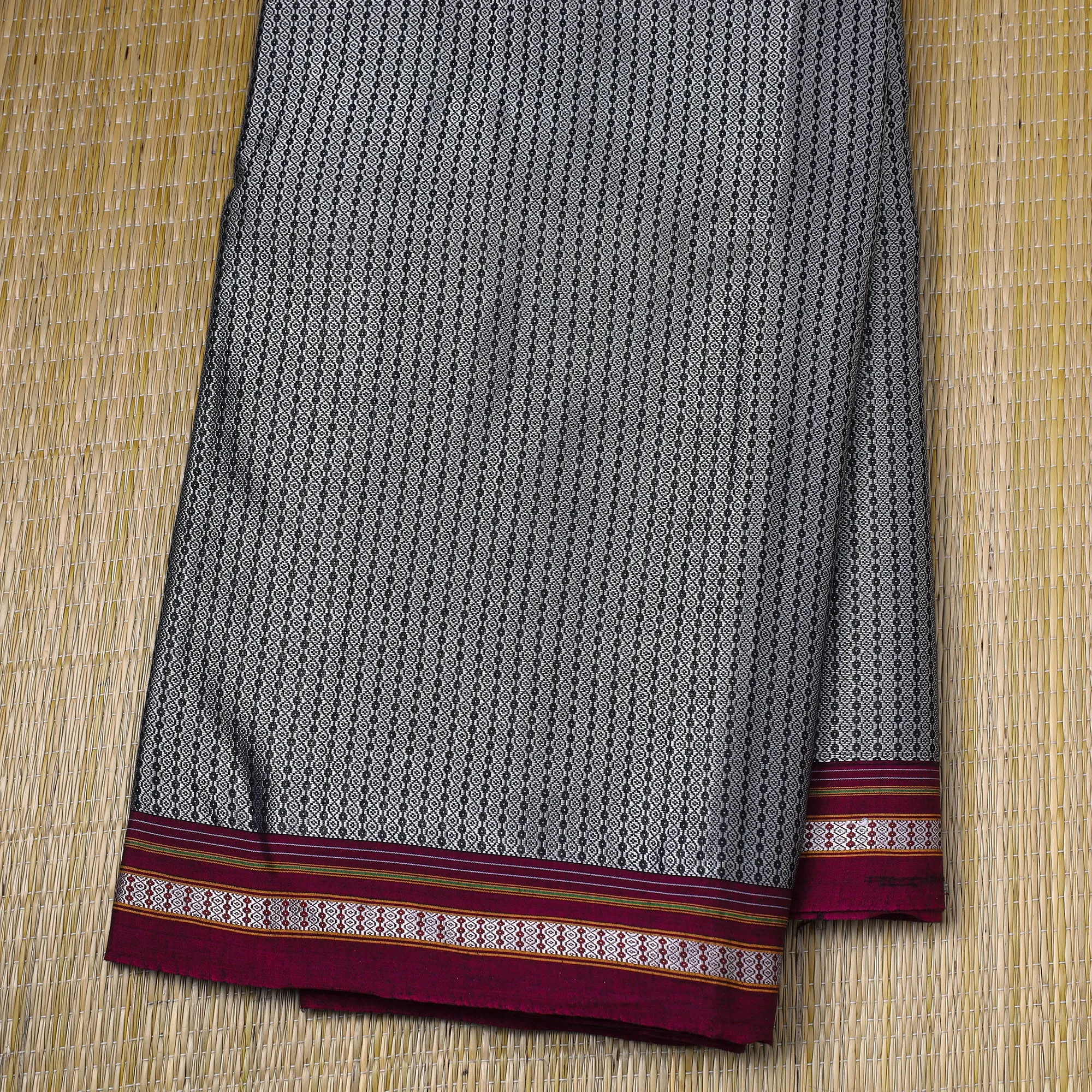 Grey - Traditional Khun Weave Cotton Fabric 40