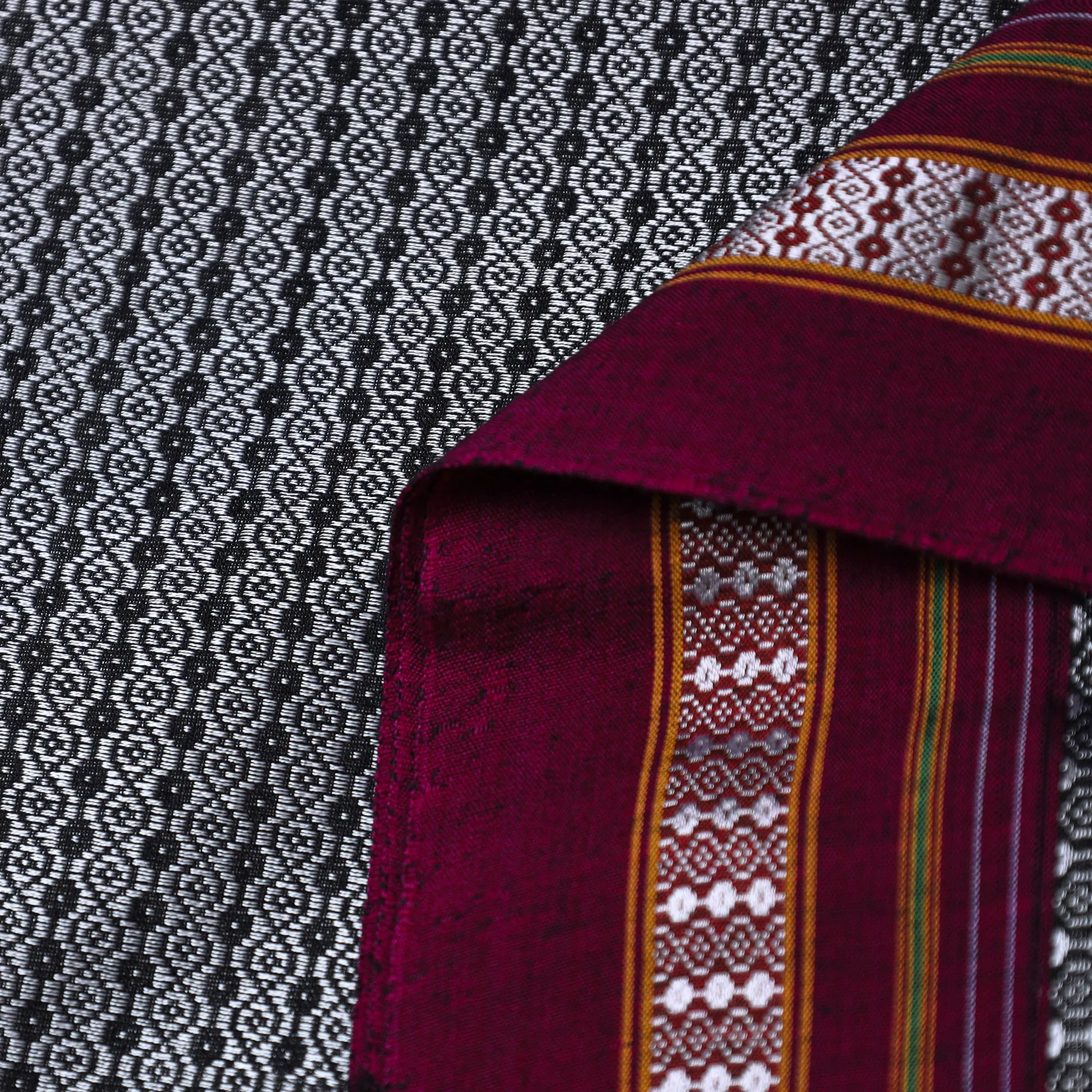 Grey - Traditional Khun Weave Cotton Fabric 40