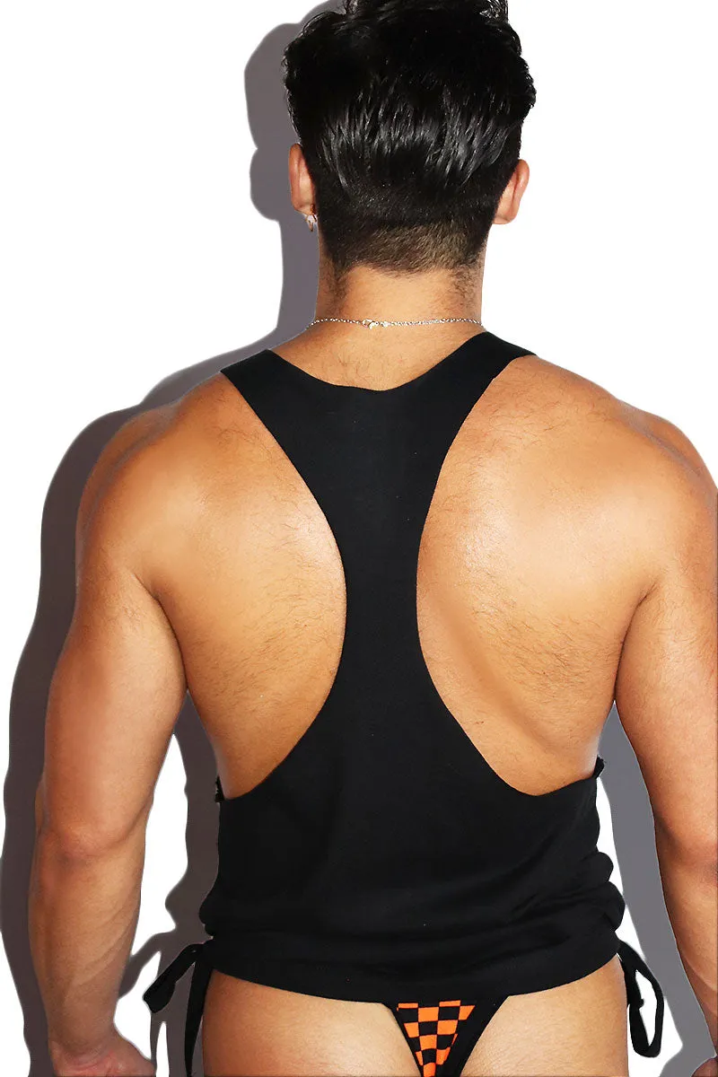He's My Treat String Tank- Black