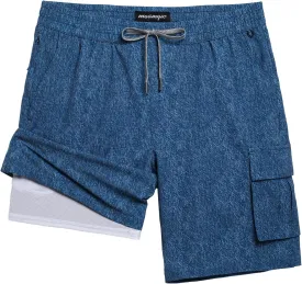 maamgic Mens Swim Trunks with Compression Liner 9 inch Quick Dry Men Bathing Suit Stretch Board Shorts