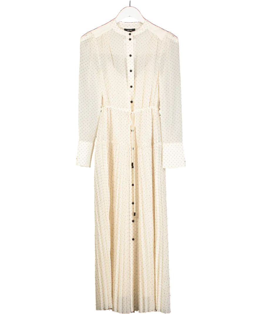 ME EM Cream Button Down Polka Dot Maxi Dress UK 6