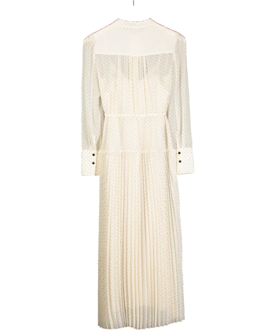 ME EM Cream Button Down Polka Dot Maxi Dress UK 6