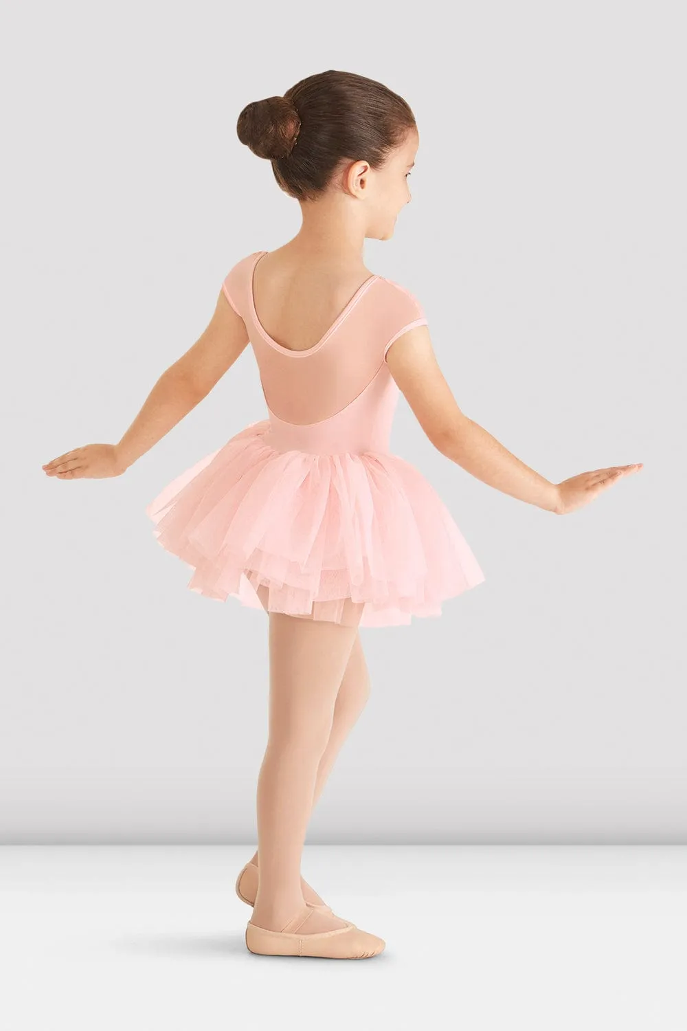 Mirella M1522C Mesh Cap Sleeve Tutu Leotard (Child)