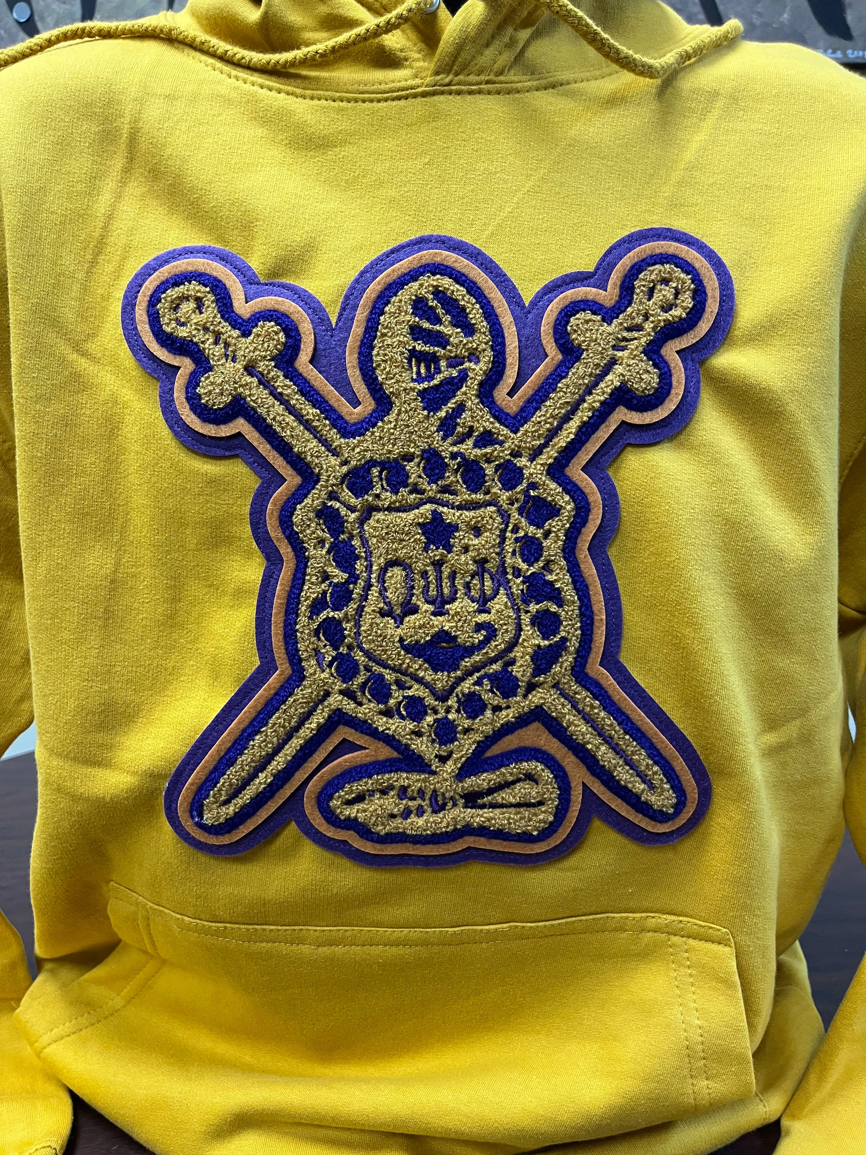 Omega Old Gold Hoodie with Original Shield