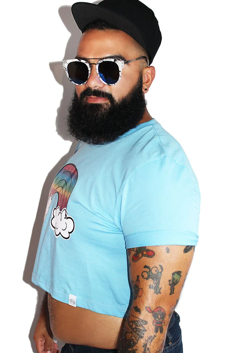 PLUS: Over the Rainbow Crop Tee- Sky Blue