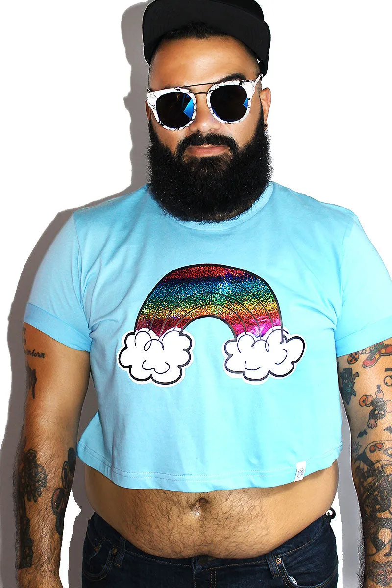 PLUS: Over the Rainbow Crop Tee- Sky Blue