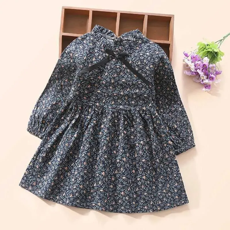 Polka Dot Dress Kid Girl Long Sleeve Ruffle Dress Flower Girl Outfits Baby Girl Causal Autumn&Winter Costume Children Clothing