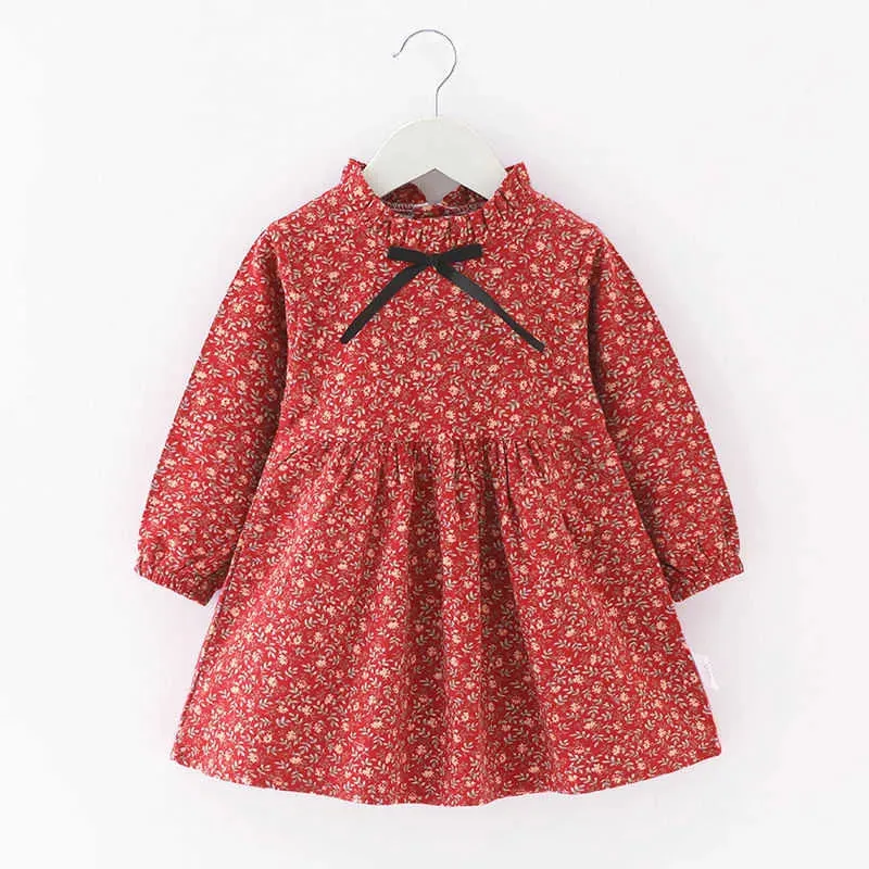Polka Dot Dress Kid Girl Long Sleeve Ruffle Dress Flower Girl Outfits Baby Girl Causal Autumn&Winter Costume Children Clothing
