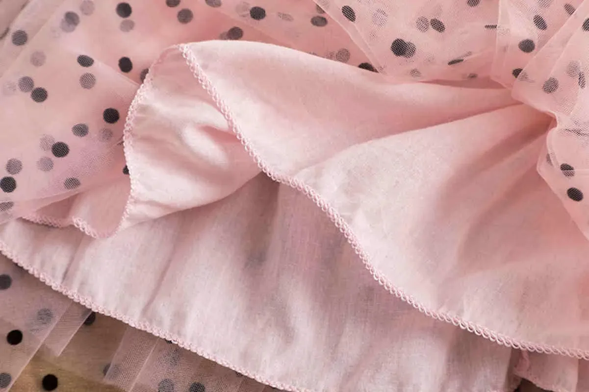 Polka Dot Dress Kid Girl Long Sleeve Ruffle Dress Flower Girl Outfits Baby Girl Causal Autumn&Winter Costume Children Clothing