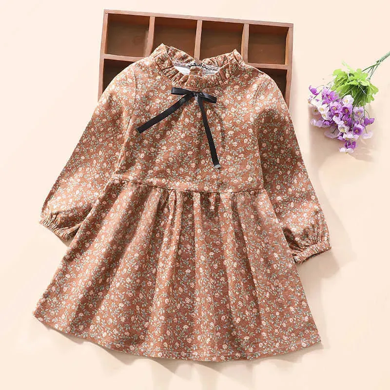 Polka Dot Dress Kid Girl Long Sleeve Ruffle Dress Flower Girl Outfits Baby Girl Causal Autumn&Winter Costume Children Clothing