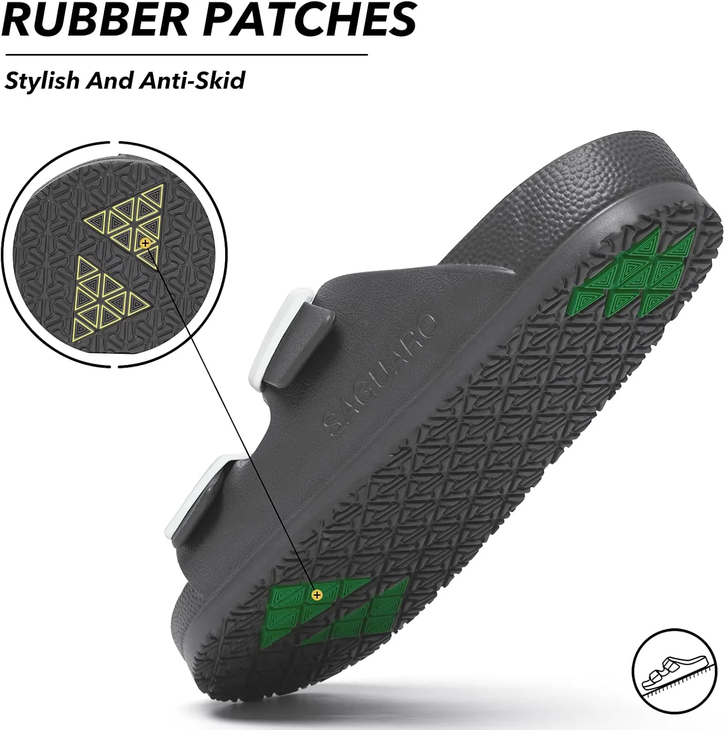 SAGUARO Men's Women's Comfort Double Buckle Sandals Lightweight Adjustable EVA Sandals with Rubble Sole