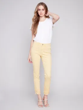 Slant Fringe Ankle Pant