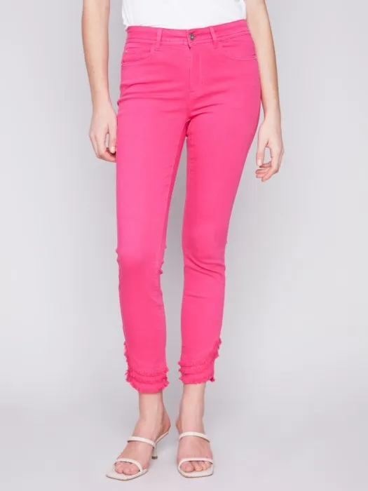 Slant Fringe Ankle Pant
