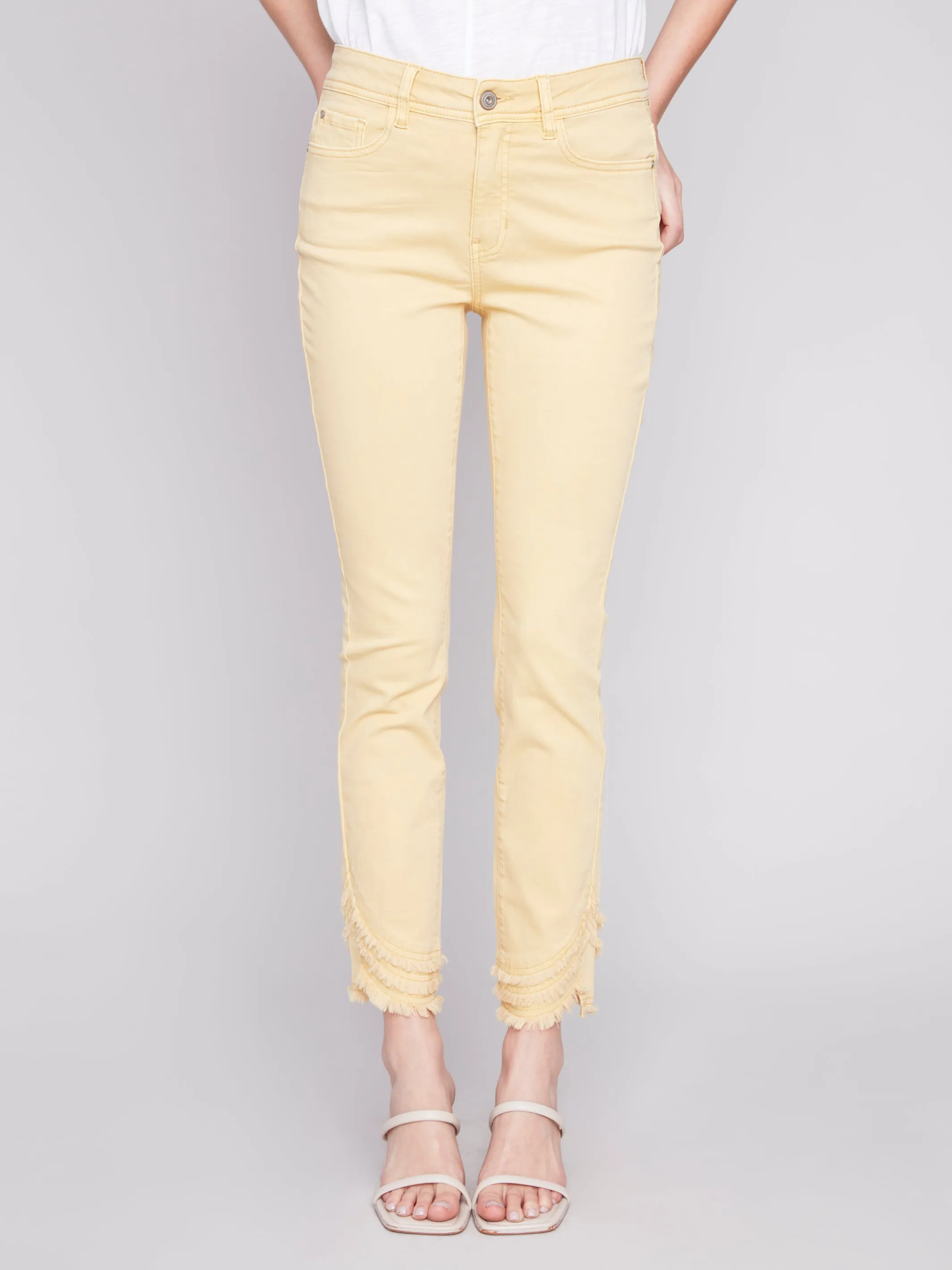 Slant Fringe Ankle Pant