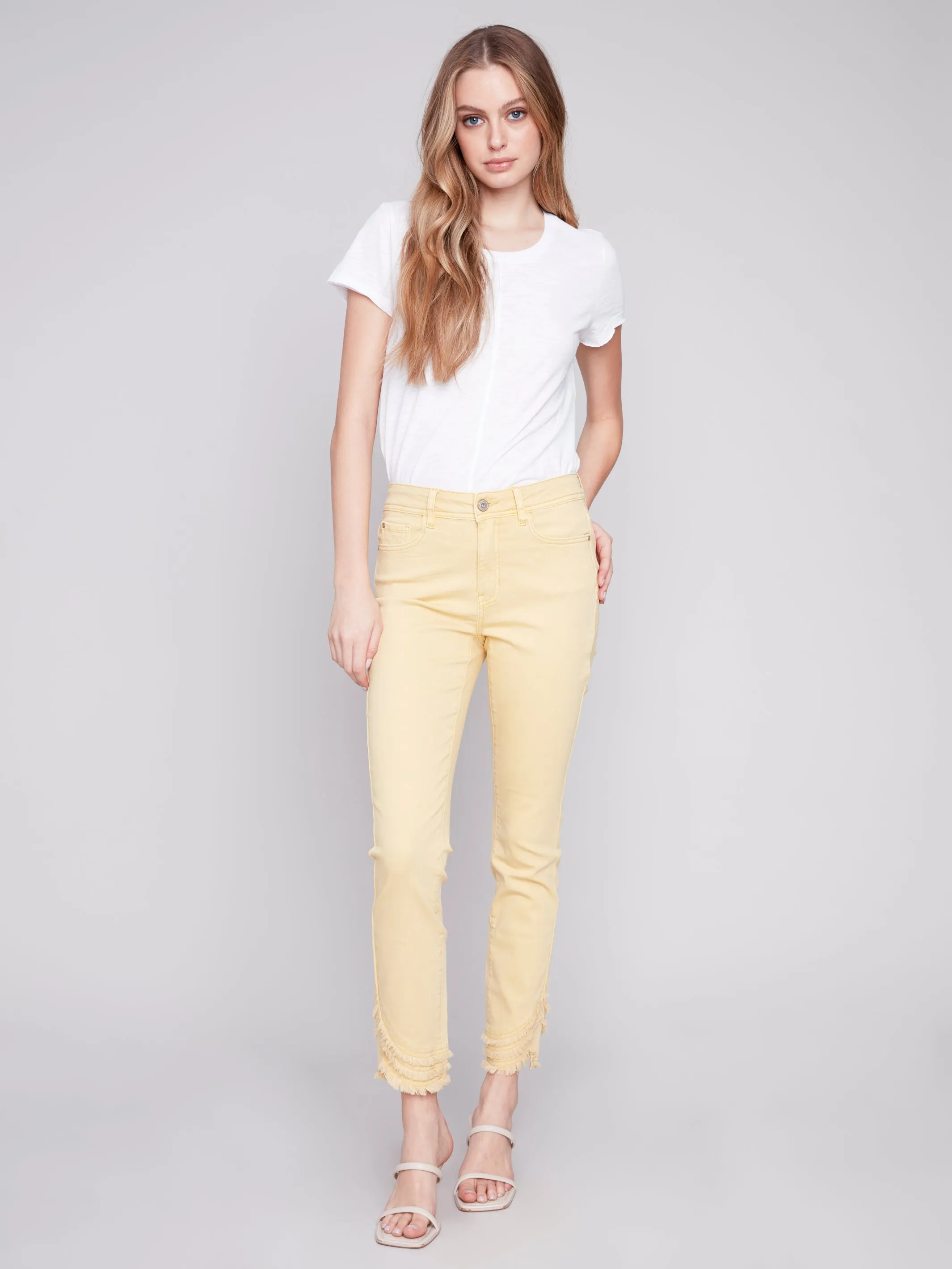 Slant Fringe Ankle Pant