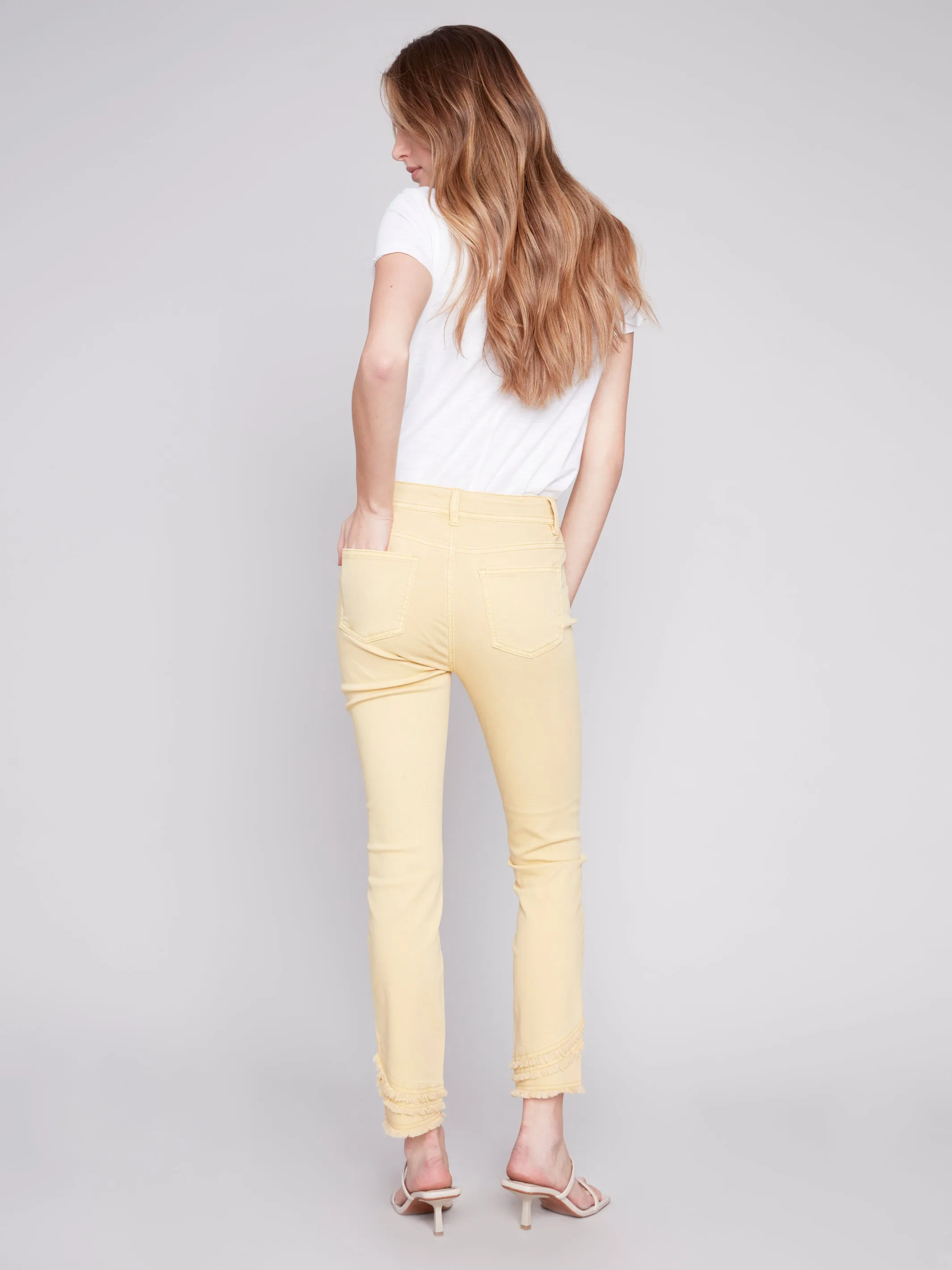 Slant Fringe Ankle Pant