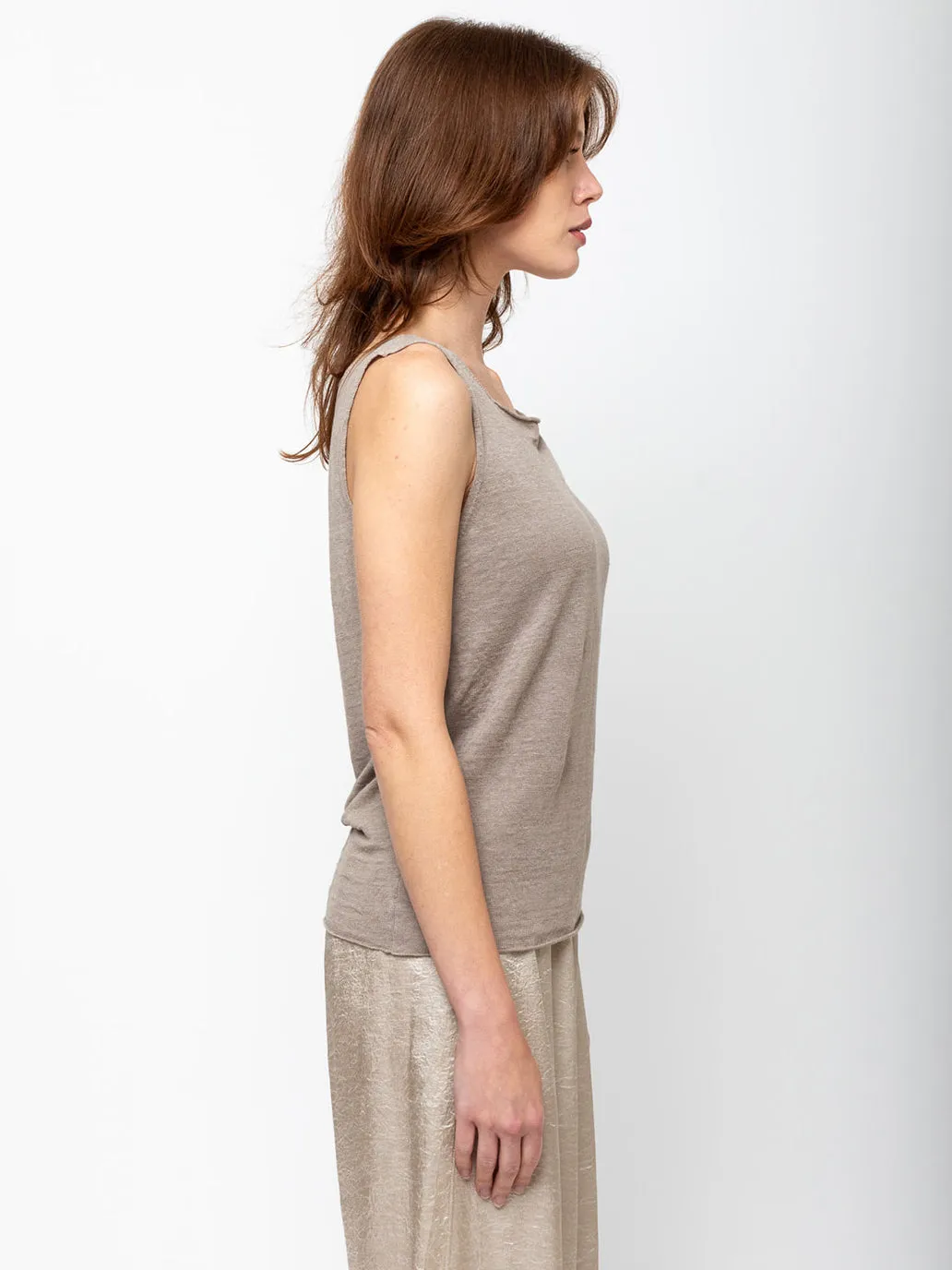 Sleeveless Linen Knit Tank