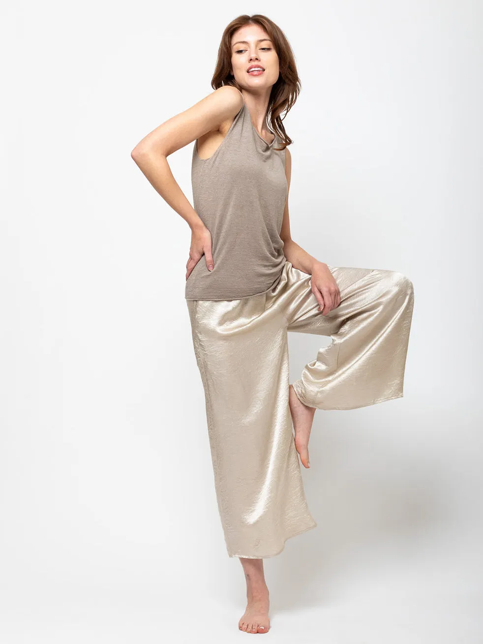 Sleeveless Linen Knit Tank