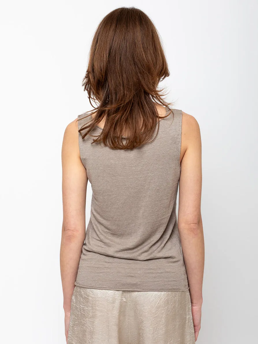 Sleeveless Linen Knit Tank